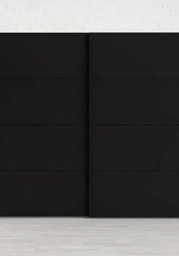 TVILUM Firenze garderobe, m. 2 skyvedrer - sort folie og sponplater