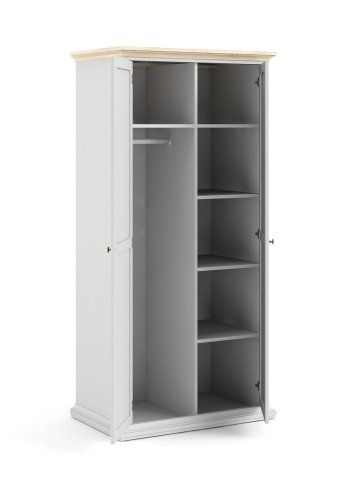 
TVILUM Paris garderobeskab - hvidt laminat, 2 låger, 4 hylder

