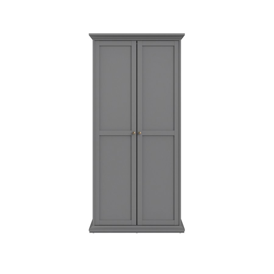 TVILUM Paris garderobe - matt grtt tre, m. 2 drer 