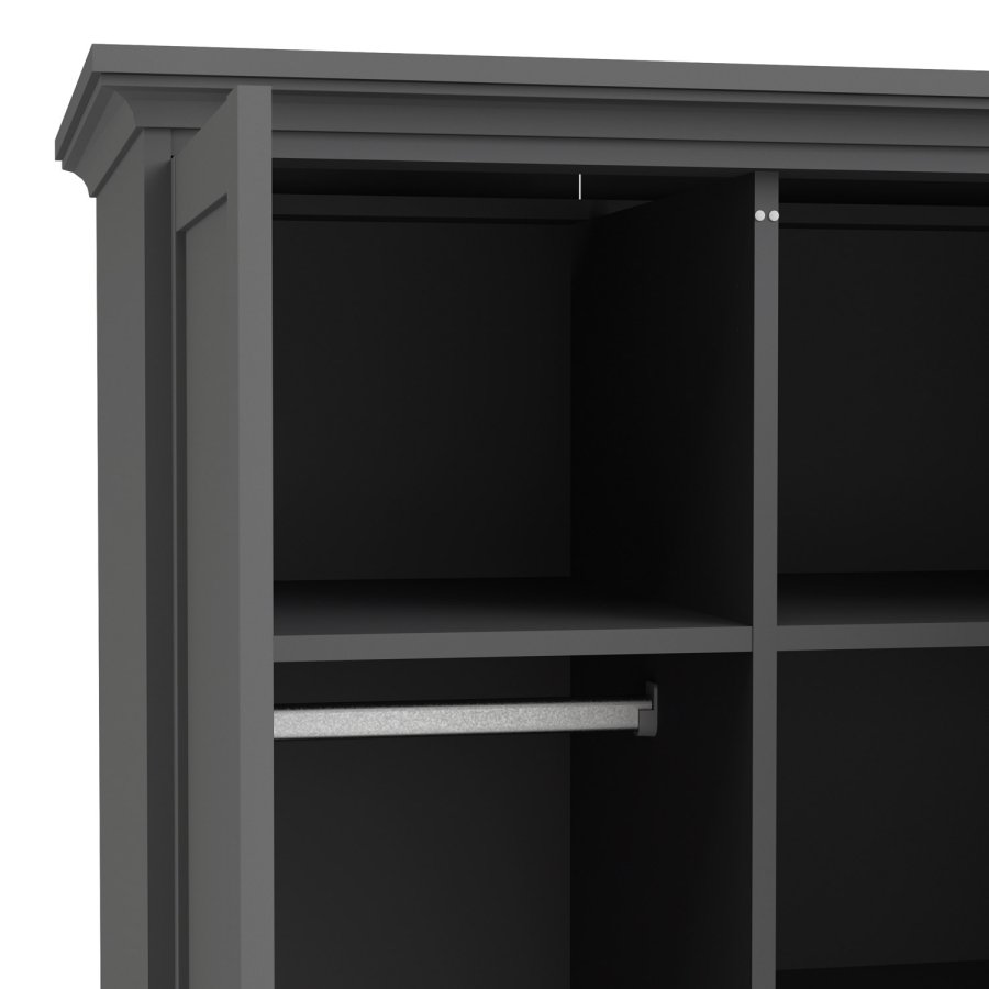 TVILUM Paris garderobe - matt grtt tre, m. 2 drer 