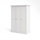 TVILUM Paris Kleiderschrank 3 Türen + Kleiderstange - weiß