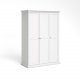 TVILUM Paris Kleiderschrank 3 Türen + Kleiderstange - weiß