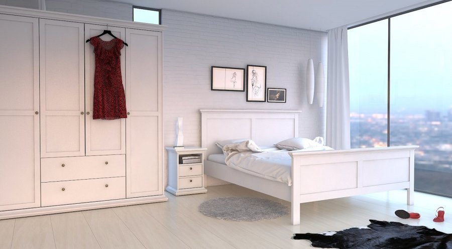 
TVILUM paris natbord - kvadratisk, hvid laminat, 2 skuffer
