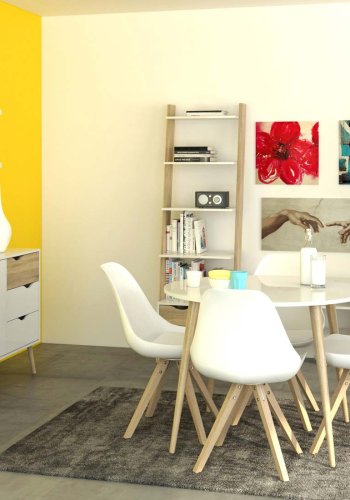 
TVILUM delta skænk - hvid/egestruktur, med 2 låger og 3 skuffer
