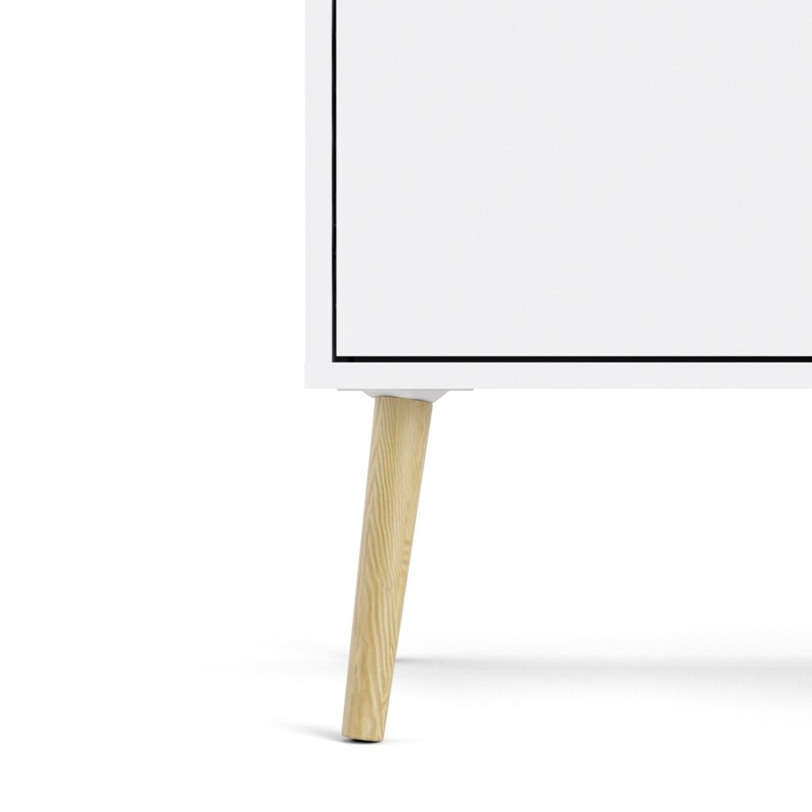 
TVILUM delta skænk - hvid/egestruktur, med 2 låger og 3 skuffer
