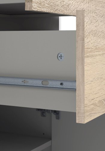 
TVILUM Delta reol - hvid egestruktur, 2 skuffer og 1 låge
