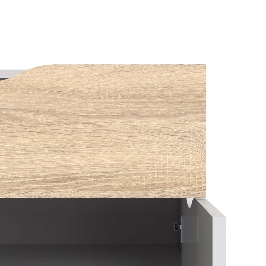 
TVILUM delta skænk - hvid, naturtræ med 2 låger og 1 skuffe
