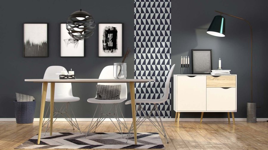 
TVILUM delta skænk - hvid, naturtræ med 2 låger og 1 skuffe
