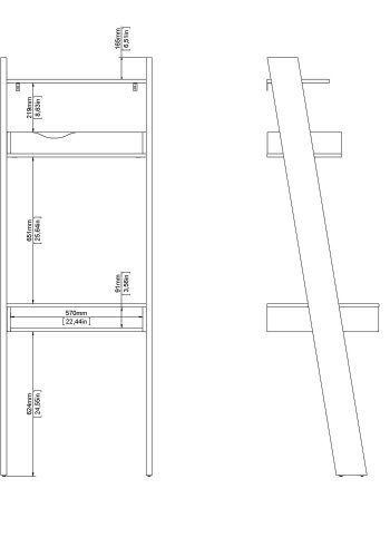 TVILUM Delta Schreibtisch - weiß/Eichenstrukturholz mit 2 Schubladen