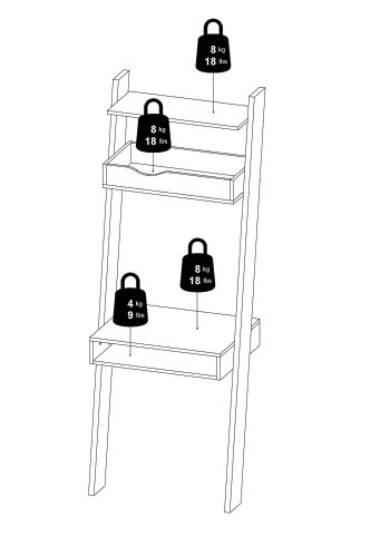 TVILUM Delta Schreibtisch - weiß/Eichenstrukturholz mit 2 Schubladen