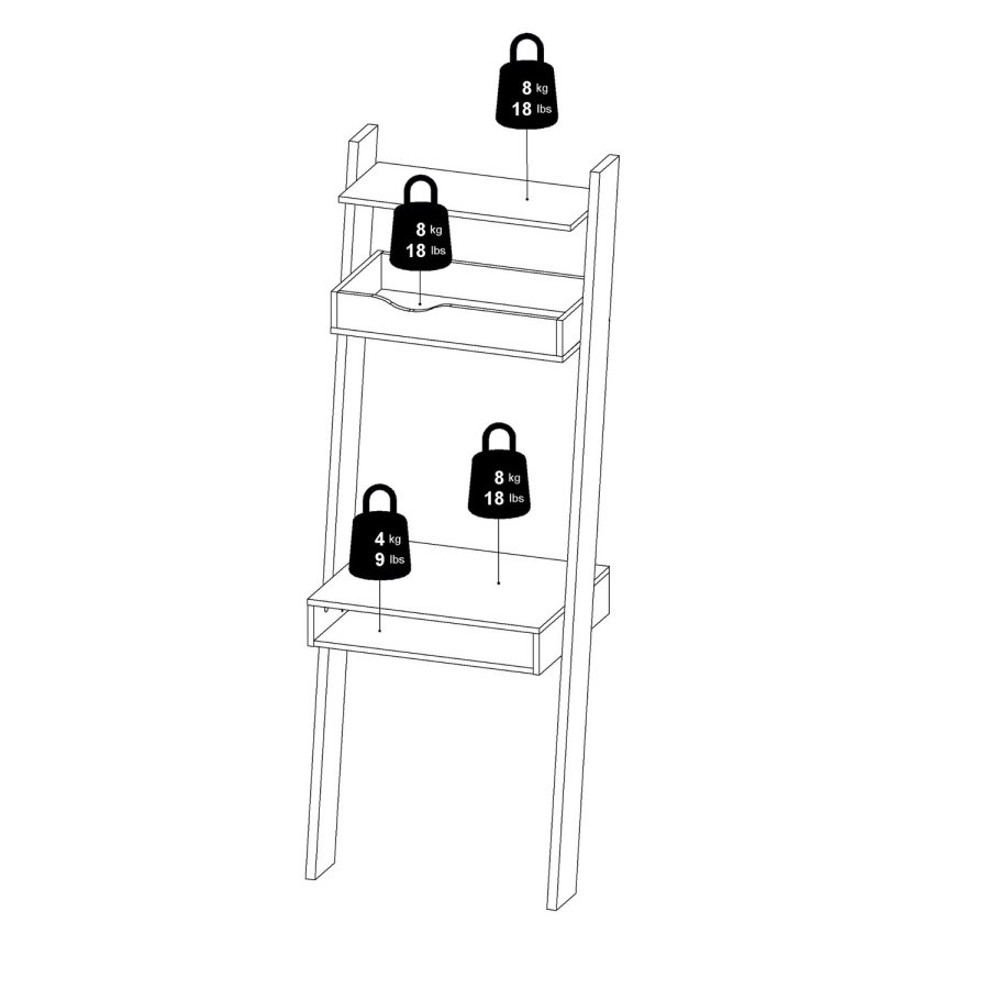 TVILUM Delta Schreibtisch - weiß/Eichenstrukturholz mit 2 Schubladen