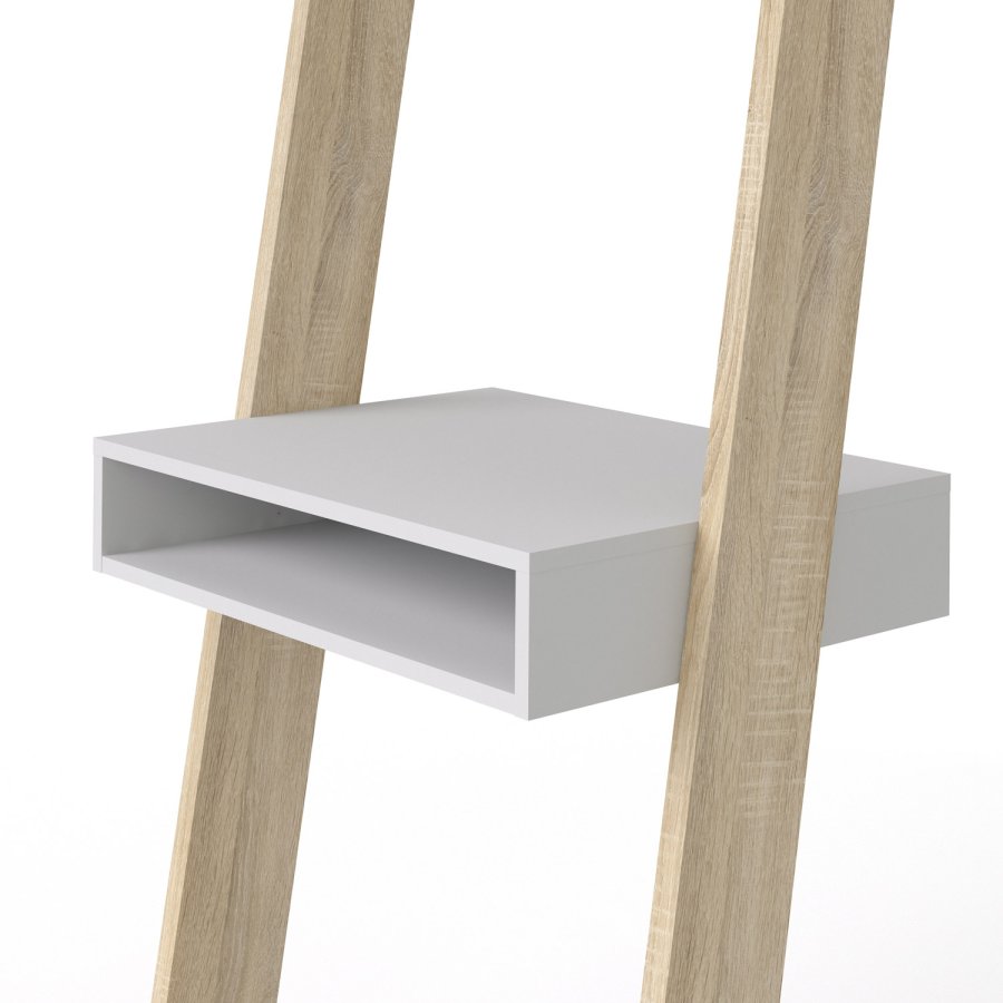 TVILUM Delta Schreibtisch - weiß/Eichenstrukturholz mit 2 Schubladen