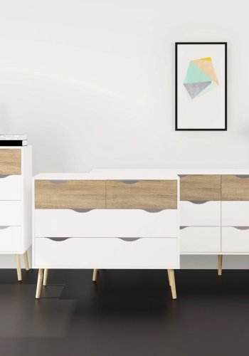 
TVILUM delta kommode - hvid, 5 skuffer
