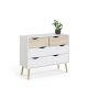 
TVILUM Delta kommode - hvid egetræstruktur, med 4 skuffer
