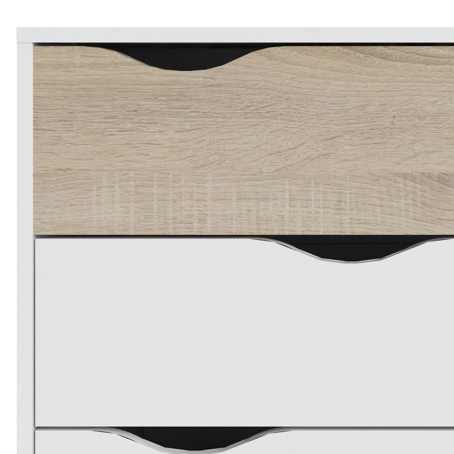 
TVILUM Delta kommode - hvid egetræstruktur, med 4 skuffer
