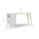 TVILUM Delta skrivebord - eikestruktur/hvit tre m. 2 skuffer