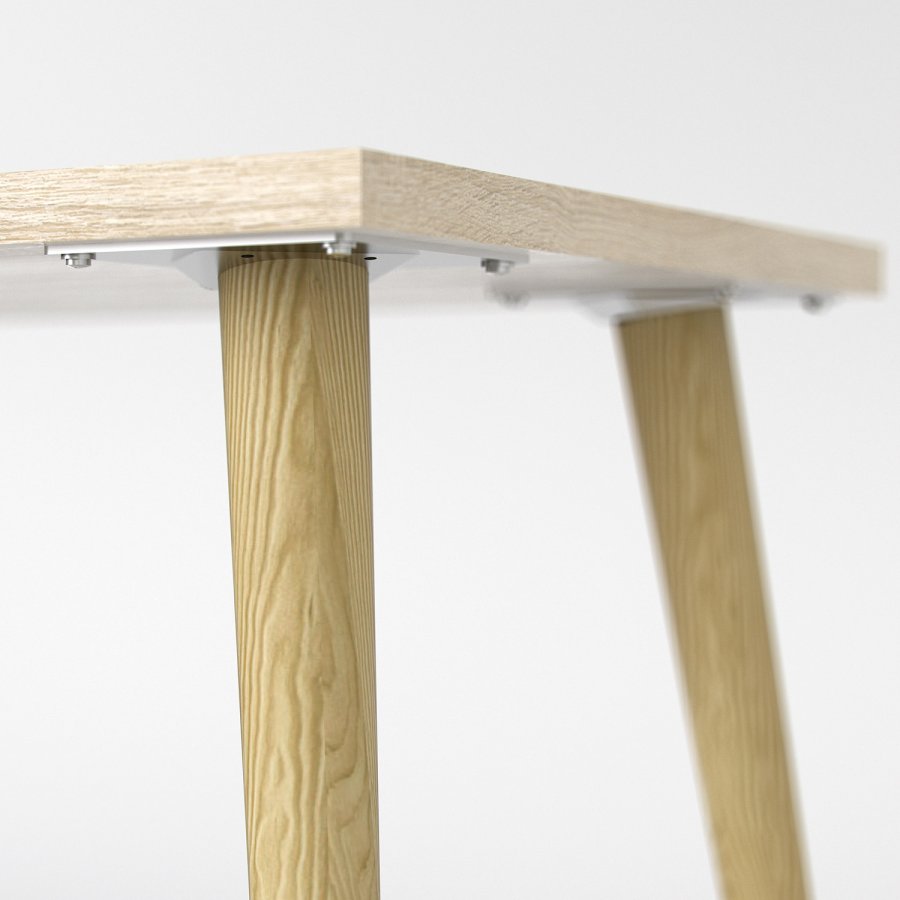 TVILUM Delta skrivebord - eikestruktur/hvit tre m. 2 skuffer