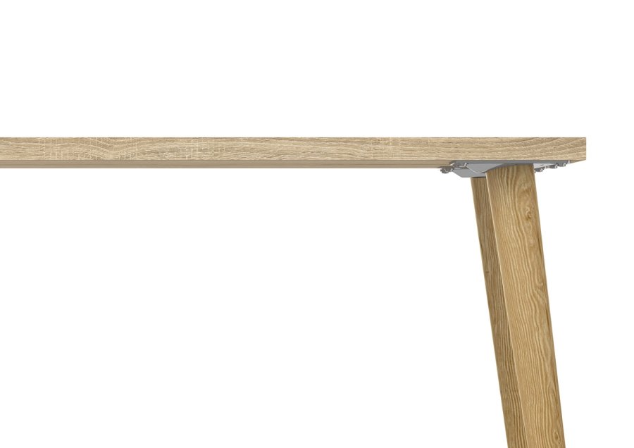 TVILUM Delta skrivebord - eikestruktur/hvit tre m. 2 skuffer