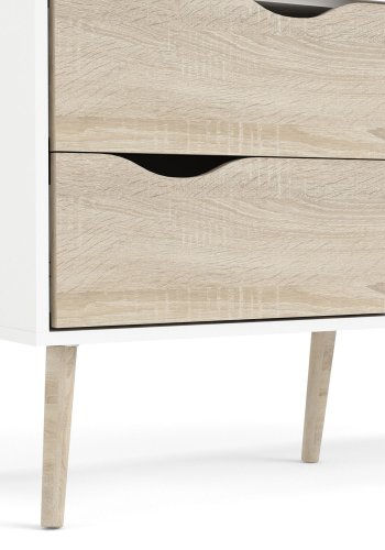 TVILUM Delta vitrineskap - hvit MDF tre, m. 2 drer