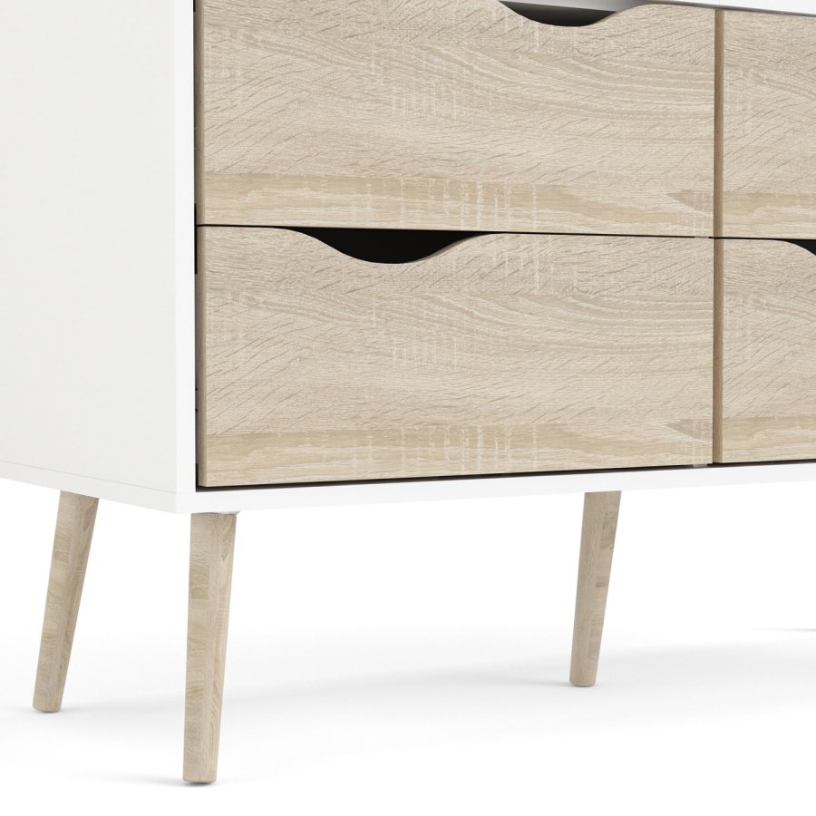 TVILUM Delta vitrineskap - hvit MDF tre, m. 2 drer