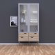 TVILUM Delta vitrineskap - hvit MDF tre, m. 2 drer