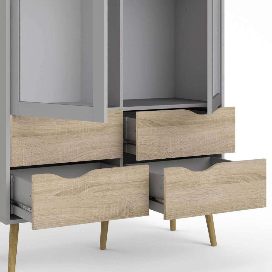 TVILUM Delta vitrineskap - hvit MDF tre, m. 2 drer