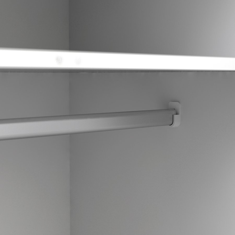 TVILUM Delta garderobeskap - hvit/eik struktur, m. 3 drer og 3 skuffer