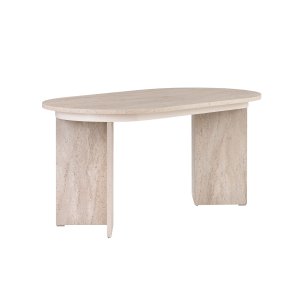 NORDV&Auml;RK Sorell spisebord, m. 1 till�gsplade, oval - sand travertin melamin (160x90)