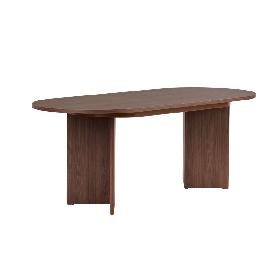  NORDV&Auml;RK Sorell spisebord, m. 1 till�gsplade, oval - brun Milano valn�d melamin (160x90)