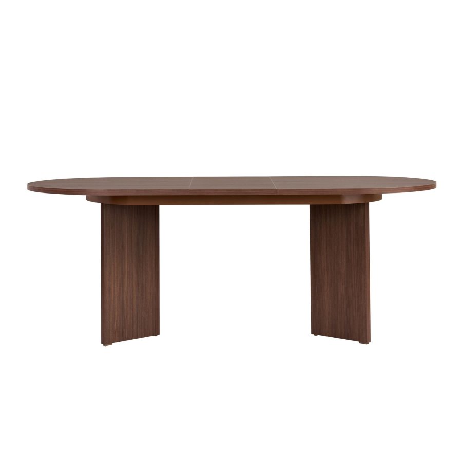  NORDV&Auml;RK Sorell spisebord, m. 1 till�gsplade, oval - brun Milano valn�d melamin (160x90)