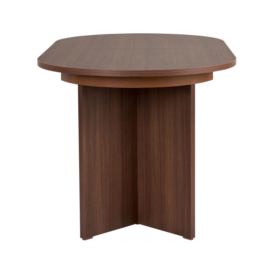  NORDV&Auml;RK Sorell spisebord, m. 1 till�gsplade, oval - brun Milano valn�d melamin (160x90)