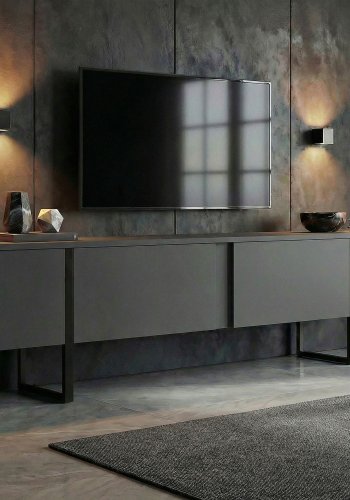 FUNZI LIVING Onera - Antracit, Svart TV-bord