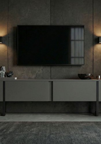 FUNZI LIVING Onera - Antracit, Svart TV-bord