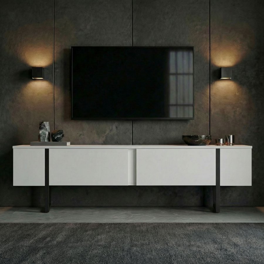 FUNZI LIVING Onera - Vit, Svart TV-b&auml;nk