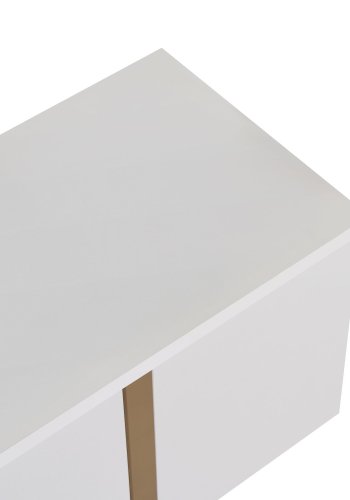 FUNZI LIVING Onera - Vit, Guldf&auml;rgad TV-b&auml;nk