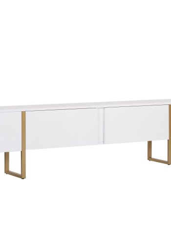 FUNZI LIVING Onera - Vit, Guldf&auml;rgad TV-b&auml;nk