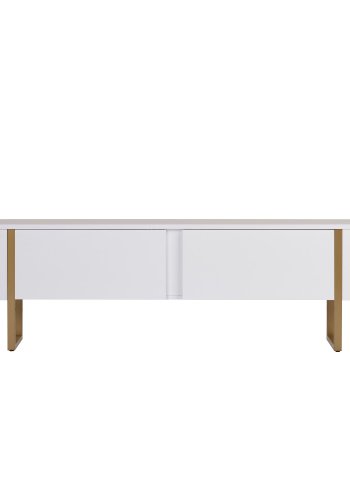FUNZI LIVING Onera - Vit, Guldf&auml;rgad TV-b&auml;nk