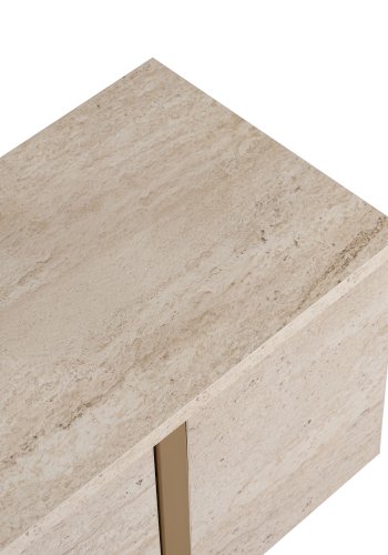 FUNZI LIVING Onera  Travertin, Guldf&auml;rgad TV-b&auml;nk