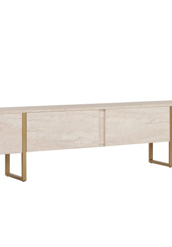 FUNZI LIVING Onera  Travertin, Guldf&auml;rgad TV-b&auml;nk