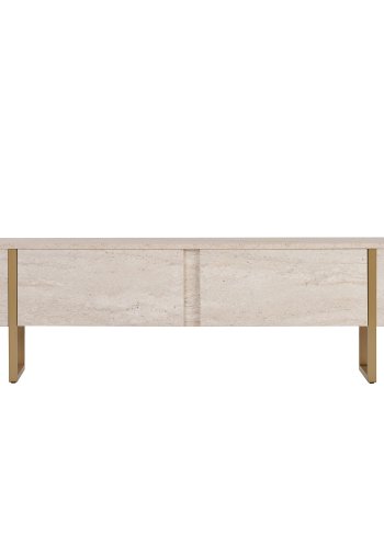 FUNZI LIVING Onera  Travertin, Guldf&auml;rgad TV-b&auml;nk