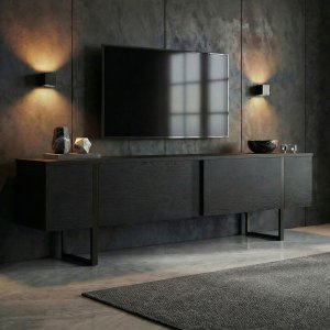 FUNZI LIVING Onera  Tr&auml;svart, Svart TV-b&auml;nk