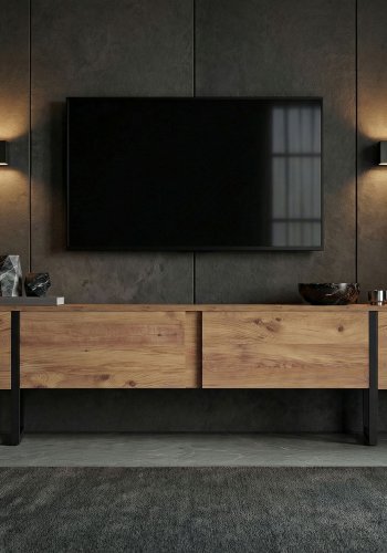 FUNZI LIVING Onera � Atlantic Pine, svart TV-bord
