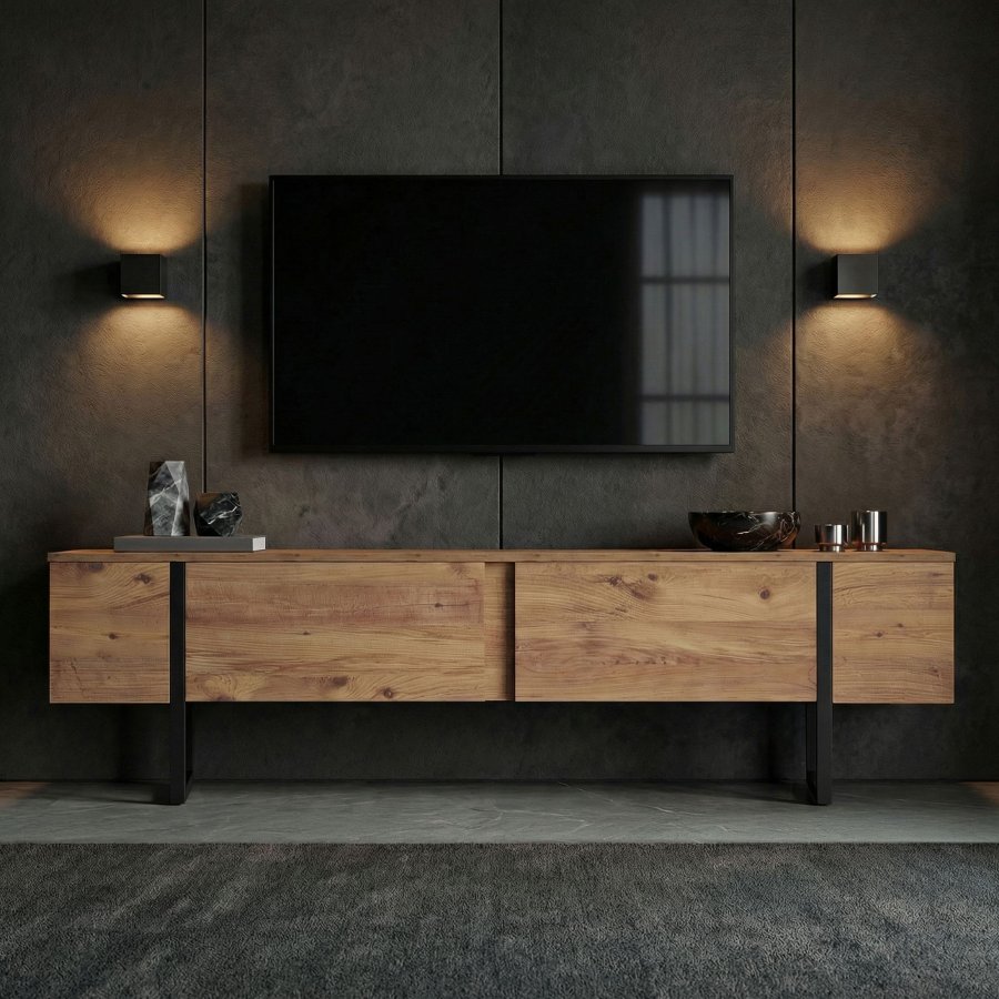 FUNZI LIVING Onera  Atlantic Pine, svart TV-bord