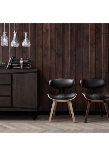 KARE DESIGN Costa matbordstol - lackerad valnöt och läder PU