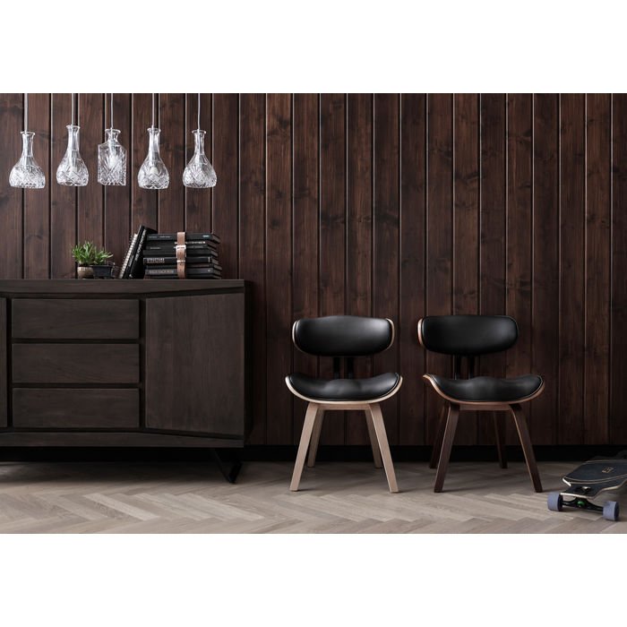 KARE DESIGN Costa matbordstol - lackerad valnöt och läder PU