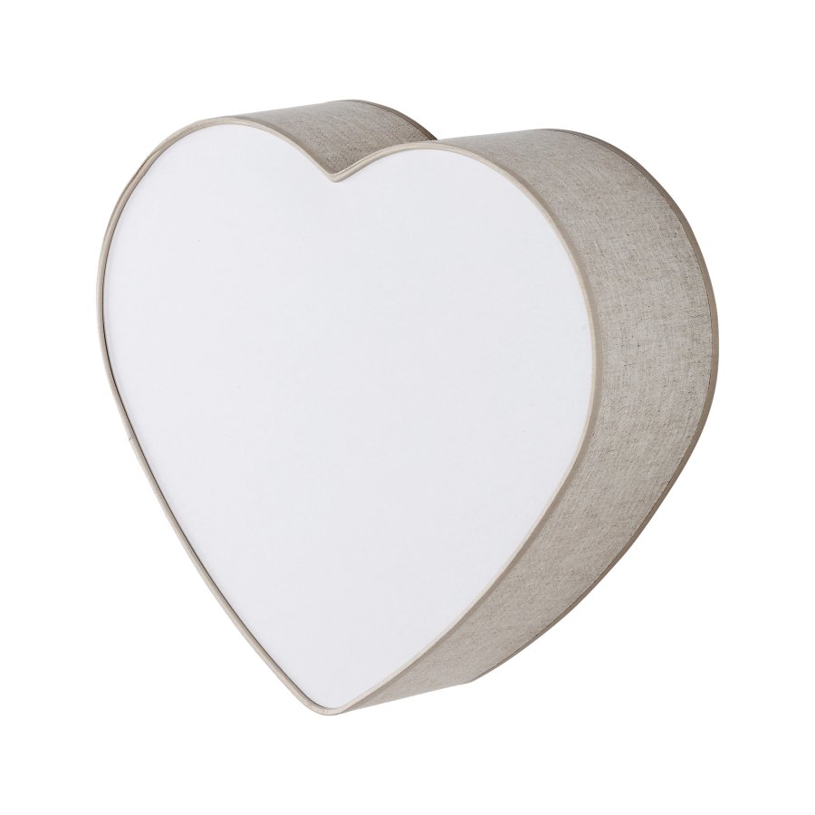 TK Heart brnelampe - jute og hvid plastik/metal