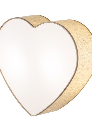 TK Heart brnelampe - jute og hvid plastik/metal
