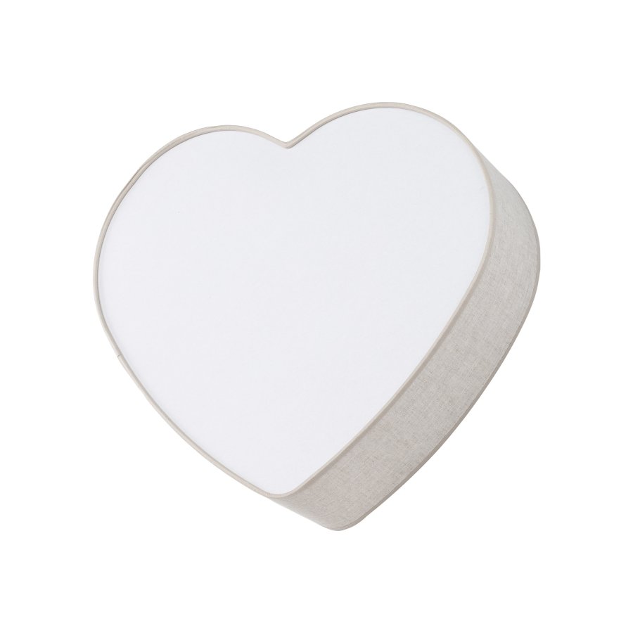 TK Heart brnelampe - jute og hvid plastik/metal