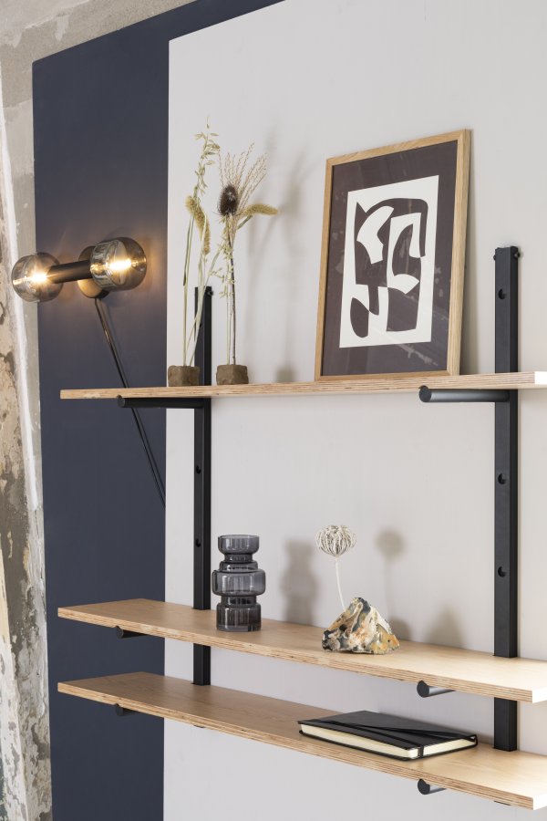 ZUIVER Bundy Wall vegghylle - naturlig kryssfiner og jern