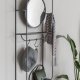 WHITE LABEL LIVING Duco veggmontert klesstativ, med speil, hylle, kroker - svart stl